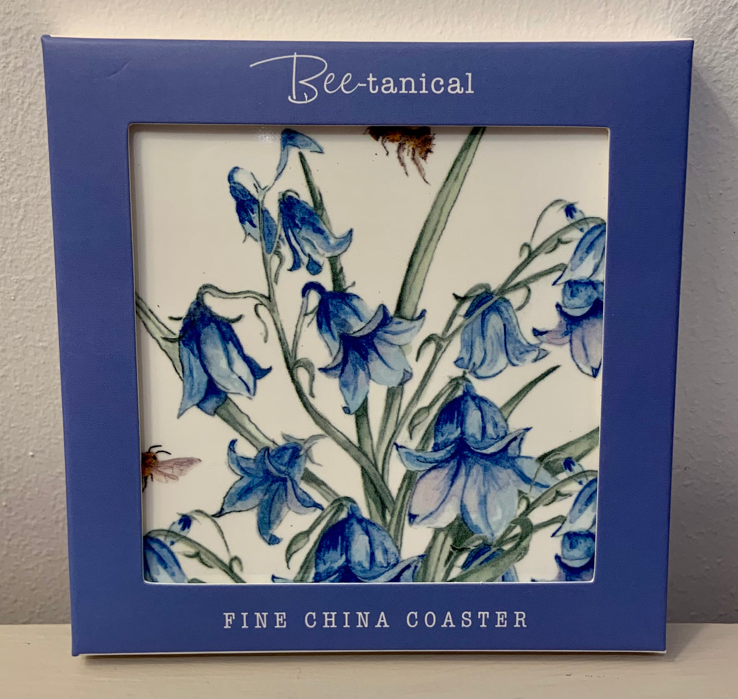 Bluebells and Bees Botanical Ceramic Coaster