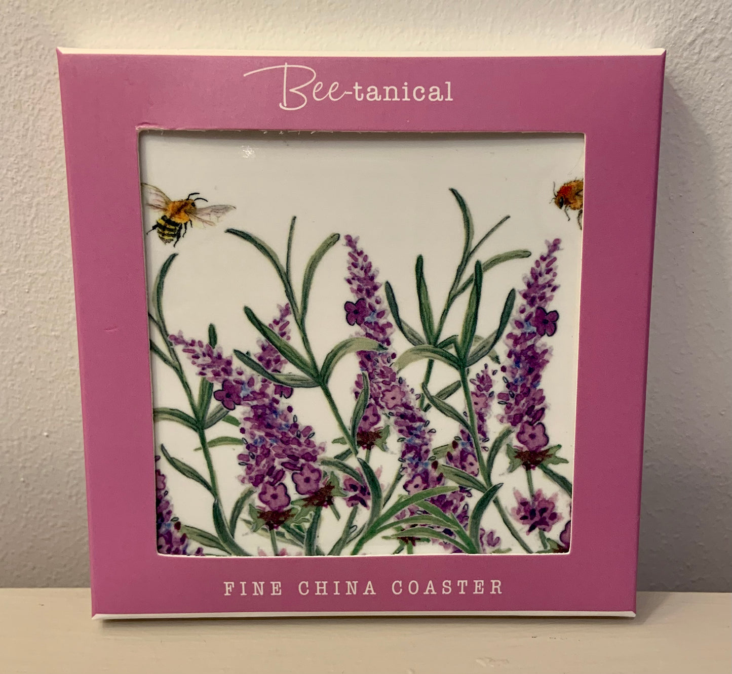 Lavender and Bees Botanical Ceramic Coaster