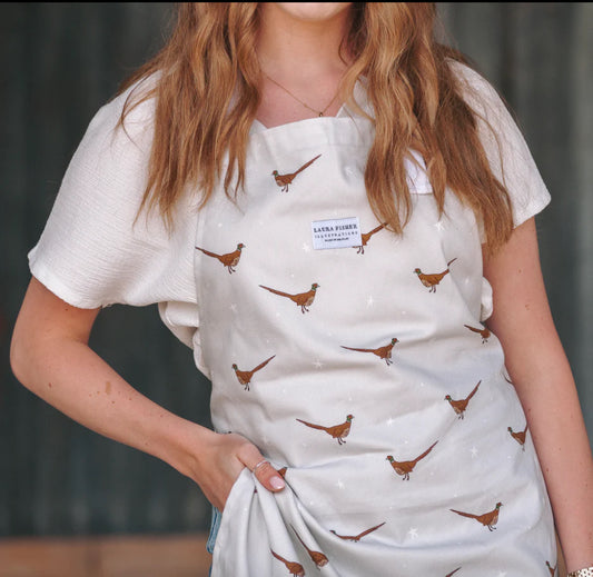 Pheasant design apron
